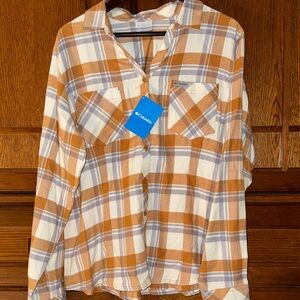 NWT Columbia Appleway Pass Flannel Plaid Button Down Long Sleeve Shirt Outdoor